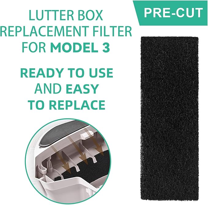 Lubise 8Pcs Carbon Filters Compatible with LR 3,0.5in Replacement Activated Charcoal Filters for Litter Box Premium Filters,Thickened and Durable,Eliminate Odor and Controls Moisture on Pet's Body