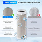 iSpring WSP-50SL Reusable Whole House Spin Down Sediment Water Filter Softener, Includes Siliphos Helps Prevent Scale and Corrosion, 1" MNPT + 3/4" FNPT, 50 Micron