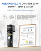 Waterdrop 10UB-CM 6 Months Under Sink Water Filter (Include: System+ 𝐅𝐚𝐮𝐜𝐞𝐭) for 99% Chloramine Reduce- Ideal for California, Florida and Washington- NSF/ANSI 42 Certified- with Faucet