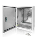 Electrical Box 16 x 12 x 6 Inch Indoor Outdoor Electrical Enclosure Box Steel Junction Box Wall Mounted Universal Electrical Project Box with Safety Locks and Mounting Plates