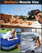 Powerful 2-in-1 Compressed Air Duster & Handheld Car Vacuum Cleaner with LED Light & 4-Gear Adjustable 150KRPM Brushless Motor, Rechargeable Cordless Mini Blowe for Car, Home, PC (2-in-1 Black)