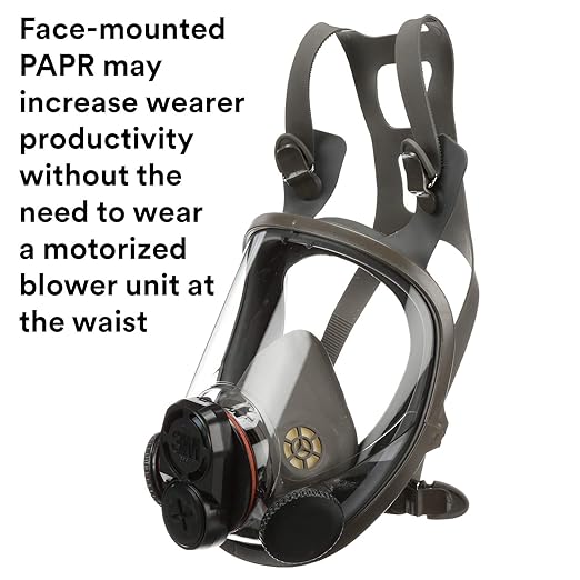 3M Powerflow Powered Air Purifying Respirator Kit 6800PF, Face-Mounted, Medium, Protection Against Dust, Mist, Fumes, Lead, Mold, Asbestos, Radionuclides, Radon Daughters