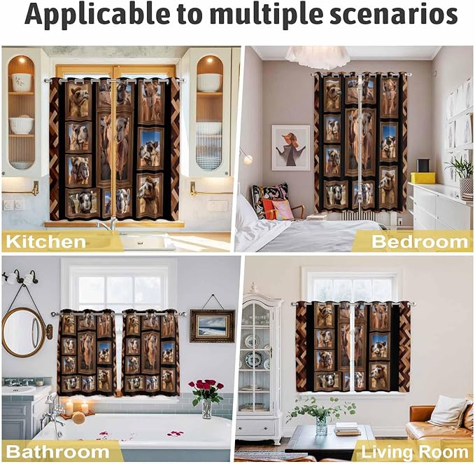 2 Panel Kitchen Cafe Curtains, Desert Camels Sunlight Filtering Nature Air Through, Home Decor Window Covering Tier Curtains for Living Room 104W x 90L inch Brown Wildlife Farmhouse Animals Rustic