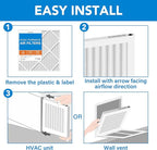 LotFancy 16x20x1 Air Filter MERV 13 4-Pack, Electrostatic Pleated HVAC Furnace Air Filter, Captures Pet Dander Smog Smoke, Actual Size: 15.75"x19.75"x0.75"