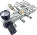 3/4" NPT HEAVY DUTY Industrial Grade 4 Stages Filter Coalescing Desiccant Dryer Regulator System For Compressed Air Lines, Metal Bowls, Great For Paint Spray And Plasma Cutter (MANUAL DRAIN)