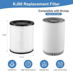 AIUZLK KJ80 replacement filter compatible with AIUZLK KJ80 and Druiap KJ80 air purifiers,360° filtration,3-in-1 filter with H13 True HEPA,2 pack
