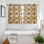 2 Panel Kitchen Cafe Curtains, Brown Desert Camels Sunlight Filtering Nature Air Through, Home Decor Window Covering Tier Curtains for Bedroom Living Room Tropical Date Coconut Trees Cords Leaves