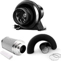 iPower 4 Inch 195 CFM Inline Fan Circulation Vent Blower, Air Carbon Filter and 8 Feet Aluminum 4 Layer Protection Ducting, Combo for Grow Tent, Greenhouse, Kitchen, Basement