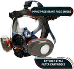 Parcil Distribution Full Face Respirator Mask with Filters – Durable Full Face Respirator Mask, Bayonet Filter Compatible