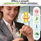 ASTOFLI Breathing Necklace for Anxiety Relief – Flavored Air Breathe Necklace, Breath Free Stress Relief Device with Flavor, Meditation Jewelry Gifts for Women and Men, Stainless Steel