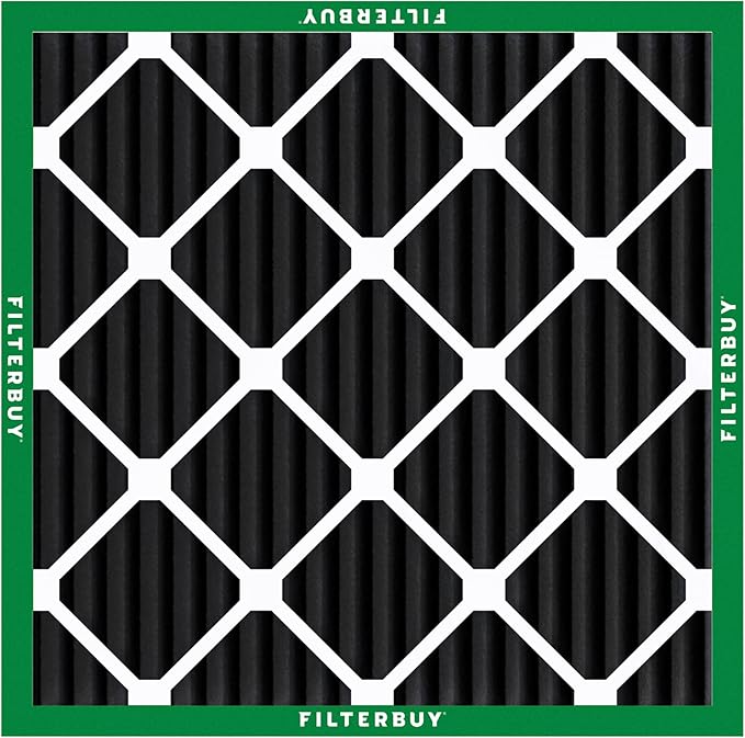 Filterbuy 16x16x1 Air Filter MERV 10 Odor & Allergy Defense with Activated Carbon (6-Pack), Electrostatic Pleated HVAC AC Furnace Filters Replacement, Made in USA (Actual Size: 15.75 x 15.75 x 0.75)