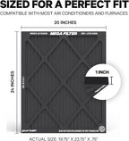 PuroAir MegaFilter - 20x24x1 Air Filter MERV 13 Activated CarbonTech Defense - Heavy Duty 3 Layer Furnace Filters Allergens, Pollen, Dust, Pet Dander, Smoke, Odors - HVAC Air Filter 20x24x1 (1-Pack)