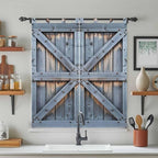 Farmhouse Wood Grain Living Room Curtains 84 Inch Length, Window Curtains Tab Top, Vintage Country Barn Gate Textured Light Filtering Window Treatments Drapes 42"x84" 2 Panel