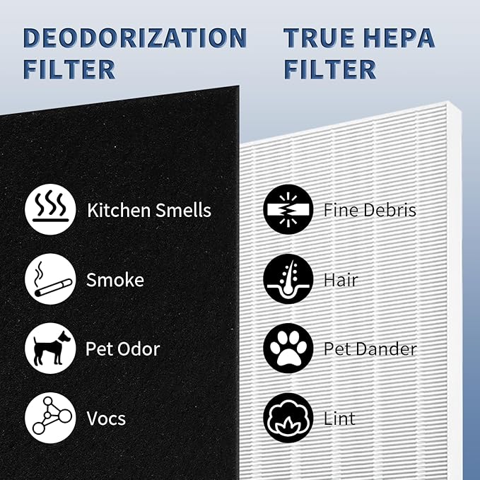 2 Pack C545 True HEPA Replacement Filter S Compatible with Winix C545, B151, P150, 9300 Air Purifier Replacement for Winix S Filter Part 1712-0096-00 and 2522-0058-00 by Funmit