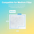 16 Pack Medium Fish Filter Cartridges Replacement Compatible with Aqueon QuietFlow LED PRO Power Size 10/E Internal Power 20 Filter/Zilla Size 20(Extra 12pcs Pads)