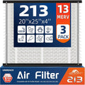 3 Pack 213 Replacement Air Filter, MERV 13,Actual Size: 20.47"x25.6"x3.94", Nominal Size: 20''x25''x4'', HVAC Furnace Filter, Compatible with AprilAire Models 1210, 1620, 2210, 2216, 3210, 4200