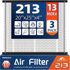 3 Pack 213 Replacement Air Filter, MERV 13,Actual Size: 20.47"x25.6"x3.94", Nominal Size: 20''x25''x4'', HVAC Furnace Filter, Compatible with AprilAire Models 1210, 1620, 2210, 2216, 3210, 4200