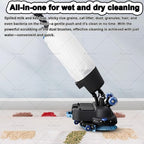 Commercial Floor Scrubber Machine Lightweight Electric Floor Cleaner with 17" Cleaning Width, Rotary Double Brushes, 360° Rotating Head, Efficiently Scrubs The Floor and Leaves it Dry Grey