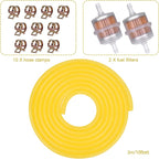 3/16 ID Fuel Line Hose 10FT + 2pcs Fuel Filter+10pcs Clamp For Honda GC135 GCV135 GC160 GCV160 GC190 Lawn Mower 95001-45003-60M Small Engines Generators X120 GX160 GX120 GX100 GX200 GX390