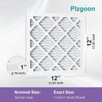 12x12x1 Air Filter MERV 11 MPR 1000 (4 Pack) Pleated HVAC AC Furnace Air Filter Air Conditioner Filters for Home Office (Exact Dimensions: 11.81"L x 11.81"W x 0.79"Th)