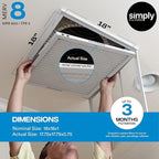 Simply 18x18x1 Air Filter, Merv 8, 6 Pack, For Home AC Furnace & HVAC (Actual Size: 17.75"x17.75"x0.75") DUST, Pet, & Allergy Control
