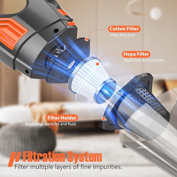 Handheld Vacuum Cordless Cleaner,Powerful Portable and Dust Buster Hand Vcauum Rechargeable with Large-Capacity Battery for CarPetOfficeHome (Mixed Colors) (Dark Purple)