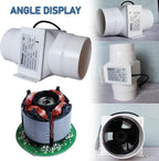Inline Duct Fans 3 Inch 12V Extractor Fan 6W 47Cfm Plastic Variable Vent Blower Workshop Dust Fume Air Extractor Fan for Carbon Filter (Color : NO Adjustable Speed, Size : 6w)