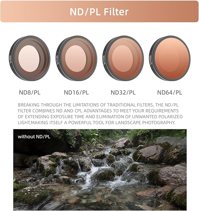 ND32/PL Filter Compatible with Insta362 GO Ultra Camera ND Lens Filter Accessories Waterproof Scratch-Resistant
