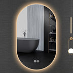 Irregular Bathroom Mirror with 3 Colour LED Light, Wall Mounted Makeup Mirror with Touch Switch and Demister Pad, Energy-Saving LED Smart Mirrors, Dimmable(C,23.6 * 39.4in/60 * 100cm)