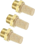 MECCANIXITY 3PCS Pneumatic Exhaust Muffler, g 1/8" Thread Male Sintered Bronze Muffler Brass Air Line Fittings for Pneumatic Tools and Industrial Machinery