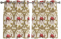 2 Panel Kitchen Cafe Curtains, Camels Palm Trees Sunlight Filtering Nature Air Through, Home Decor Window Covering Tier Curtains for Bedroom Living Room Desert Date Coconut Trees Leaves Cords Beige