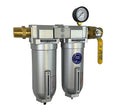 1" NPT Industrial (2-Stage) Moisture Removing Particulate Filter Water Separator and Oil, Moisture Vapor Removing Coalescing Filter for Compressed Air