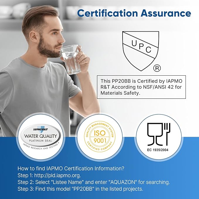 PUREPLUS 1 Micron 20" x 4.5" Whole House Sediment Home Water Filter Replacement Cartridge, Compatible with DGD-2501-20, AP810-2, P1-20BB, FP25B, FPMB-BB1-20, SDC-45-2001, 4 Pack