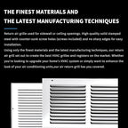 24x8 Return Air Grille(Duct Opening Size),Air Return Vent Cover,Flat Vent Cover,Rejillas De Aire Acondicionado para Casa,Return Air Grilles,Outer Dimensions:25.75"Wx9.75"H(24"W x 8"H, Duct Opening)