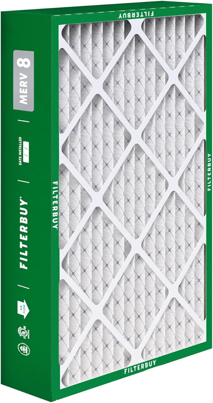Filterbuy 17x26x4 Air Filter MERV 8 Essential Dust & Allergy Defense (2-Pack), Electrostatic Pleated HVAC AC Furnace Filters Replacement for Lennox (Actual Size: 16.56 x 25.94 x 4.13)
