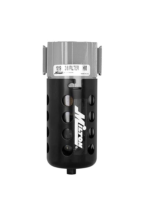 Milton Industries 1019 3/8" NPT Polycarbonate FRL Micro Filter, Black