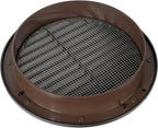 Black 6" Inch Round Ventilation Grille with Insect mesh. (Duct 6Ø / Grille 7Ø) Ventilation Applications. Indoor and Outdoor Soffit Vent Cover. Available 4 Sizes / 4 Colors.