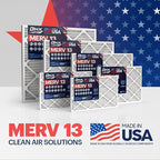 BNX TruFilter 14x25x1 Air Filter MERV 13 (4-Pack) - MADE IN USA - Electrostatic Pleated Air Conditioner HVAC AC Furnace Filters for Allergies, Pollen, Mold, Bacteria, Smoke, Allergen, MPR 1900 FPR 10