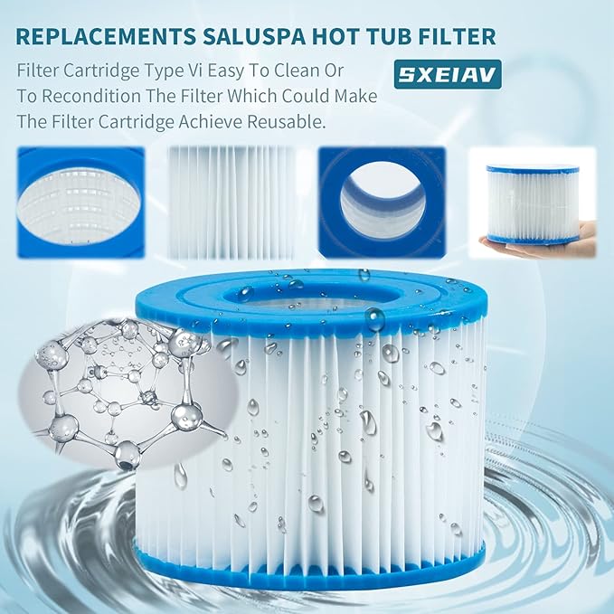 Type vi spa Filter and hot tub Filter Replacement Cartridge for Coleman hot tub Filters, for Inflatable hot tub Filter (16 Pack)