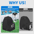 Sand Filter Pump Cover Waterproof, Fits Most Popular Brands 14-16 In Sand Filter Pump 25.5"L x 21.6"W x 27.5"H (Black)