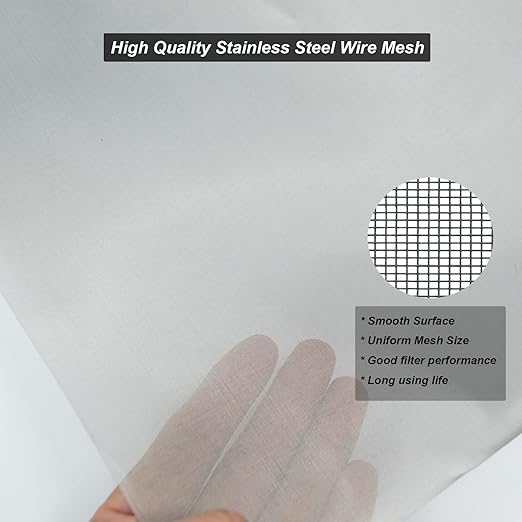 304 Stainless Steel Mesh 200Mesh, 15.7"x47.2"(40x120cm) Metal Mesh Screen, Woven Fine Wire Mesh Easy to Cut for Filter Mesh, Filtration Cloth and DIY Project