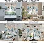 Teal Blue Tulips Swag Valances for Windows, Spring Floral Barn Doors Vintage Wood Beige Rod Pocket Kitchen Curtains Valance, Small Window Curtains Swag for Cafe Living Room, 2 Panels, 36x36 inch