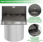 8 Inch Wall Vent,Hooded Wall Vent with Screen and Damper,Outdoor Wall Exhaust Vent Cover Exterior Wall Mount Cap for Kitchen Range Hood HVAC Duct Dryer Air Ventilation,Stainless Steel