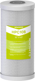0.2 Micron 10" x 4.5" Water Filter with Pleated Polyester & Activated Carbon Block Composite Water Filter, Compatible with HHB10 and 10" Big Housings for Whole House, RVs, Boats - 1 Pack