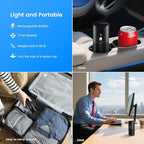 Mini Car Air Purifier-True HEPA Portable Small Air Purifier 15dB Quiet Cordless for Smoke/Dust/Pet Hair with 3-Layer Filtration for Cars/Small Bedroom/Office/Desk/Travel (Black）