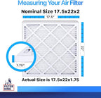Filter King 17.5x22x2 Air Filter | 4-PACK | MERV 8 HVAC Pleated A/C Furnace Filters | MADE IN USA | Actual Size: 17.5x22x2"