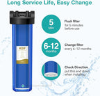 SimPure Whole House Water Filter Cartridges 20" x 4.5" GAC/KDF Carbon and Heavy Metal Filter, For DB20P, WHB20, FG25B-KS, WGB32B-KS, ‎FLTWH2045K, 6 Pack