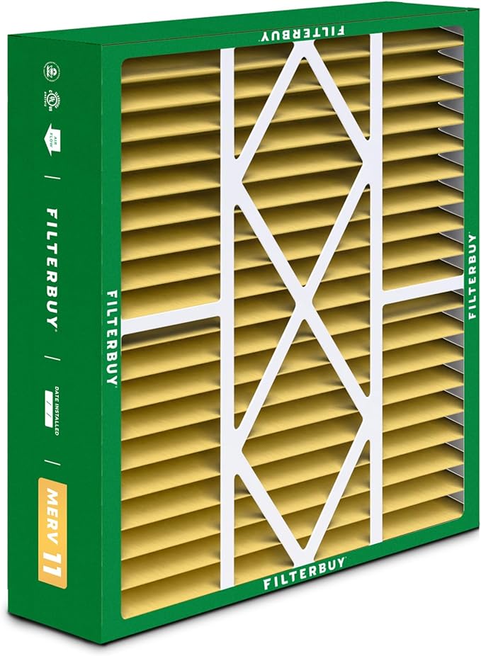 Filterbuy 20x20x5 Air Filter MERV 11 Superior Pet & Allergy Defense (3-Pack), Pleated HVAC AC Furnace Filters for Amana, Coleman, Goodman, Maytag, York, and More (Actual Size: 20.25 x 20.75 x 5.25)