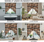 Western Barn Door Swag Valances for Windows, Vintage Farmhouses Wooden Door Brown Rod Pocket Kitchen Curtains Valance, Small Window Curtains Swag for Cafe Bathroom Living Room, 2 Panels, 36x36 inch