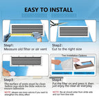 12x90 inches Air Vent Filters, Cut to Size(50+Filters) MERV 8 Electrostatic Floor Vent Filter for Floor Registers, RV, AC, Ceiling, Grilles and Wall HVAC Furnace Vents, 48PCs Adhesive Hook